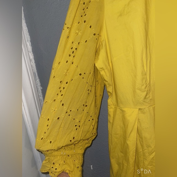 Who what wear yellow dress size X-Large leave has handmade flower not new long. - Picture 10 of 12